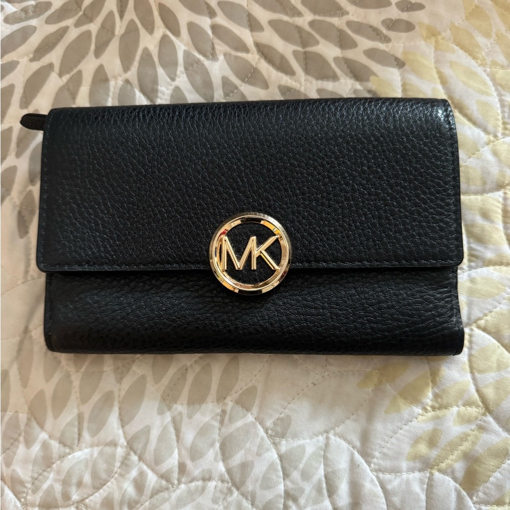 Michael Kors Black Pebbled Leather Wallet